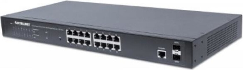 Intellinet 561341, Håndtert, L2+, Gigabit Ethernet (10/100/1000), Strøm Over Ethernet (Poe), Rack-Montering, 1U