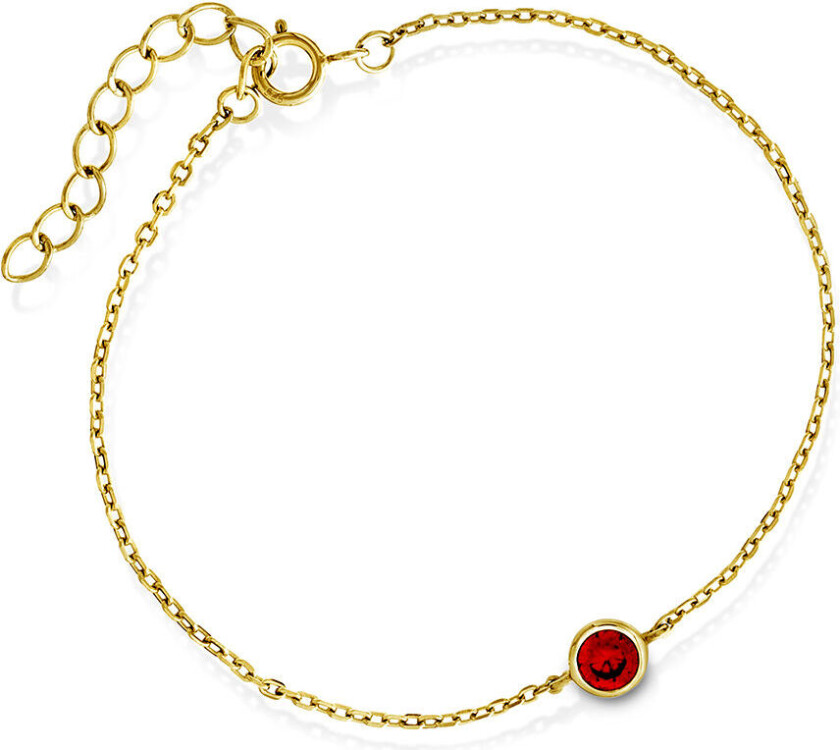 Armbånd i 925 forgylt sølv med orange zirkonia