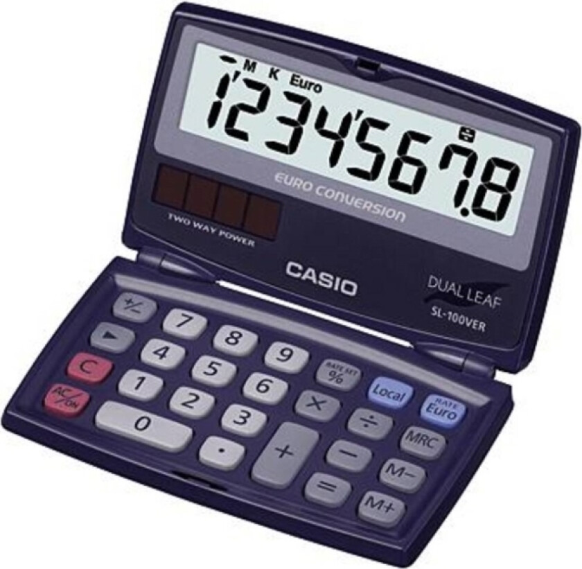 Sl-100Ver Kalkulator Blått Display (Siffer): 8 Solcelledrevet, Batteridrevet (B X H X D) 91 X 9,4 X 110,5 Mm (Sl-100Ver_0)