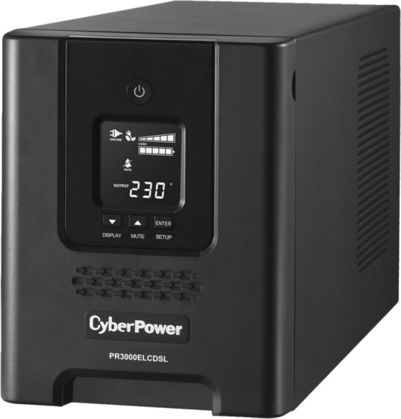 Cyberpower Professional Tower Series Pr3000elcdsl - Ups - Ac 230 V - 2700 Watt - 3000 Va - 9 Ah - Rs-232, Usb - Utgangskontakter: 9