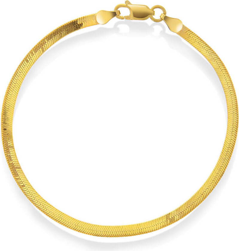 Slangearmbånd i 925 forgylt sølv, 19 cm