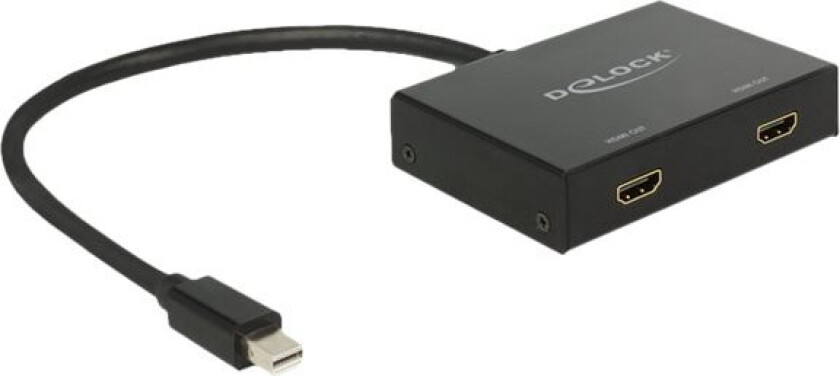 Bilde av Delock Displayport 1.2 Splitter 1 X Mini Displayport In > 2 X Hdmi Out 4K - Video/Lyd-Splitter - 2 X Hdmi - Stasjonær