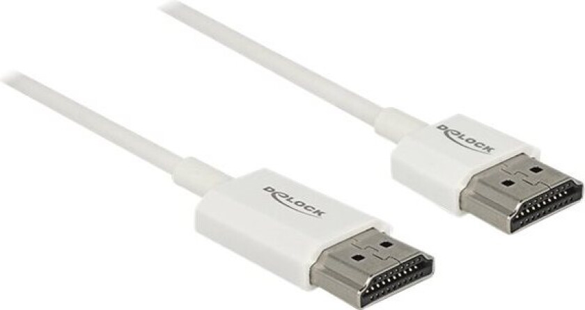 Delock High Speed Hdmi With Ethernet - Hdmi-Kabel Med Ethernet - Hdmi Hann Til Hdmi Hann - 3 M - Trippel Beskyttelse - Hvit - 4K-Støtte