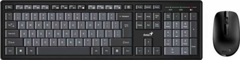 Tastatur + Mus Smart Km-8200, Tastatur Med Trådløs Optisk Mus, Cz/Sk, Klassisk, Svart Og Grå