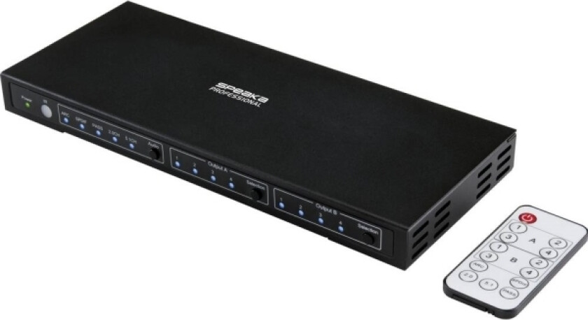 Speaka Professional 4X2 Port Hdmi-Matrix-Switch Mit Audio-Ports 3840 X 2160 Mio. Pixel Black (Sp-8753144)