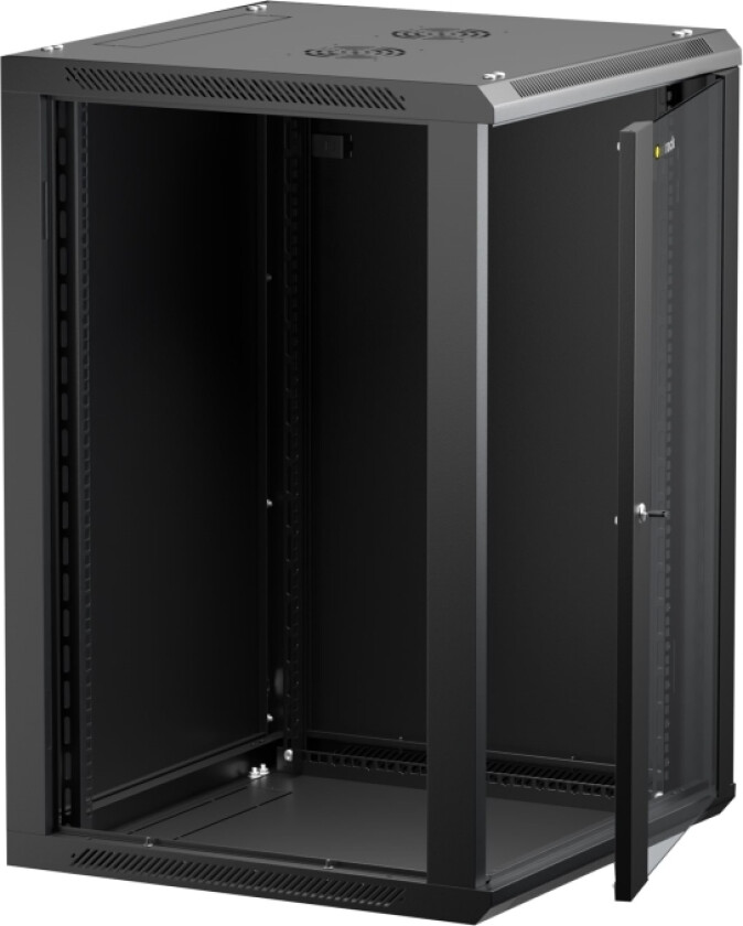 Netrack - Rack Skap - Veggmonterbar - Svart - 18U - 19"