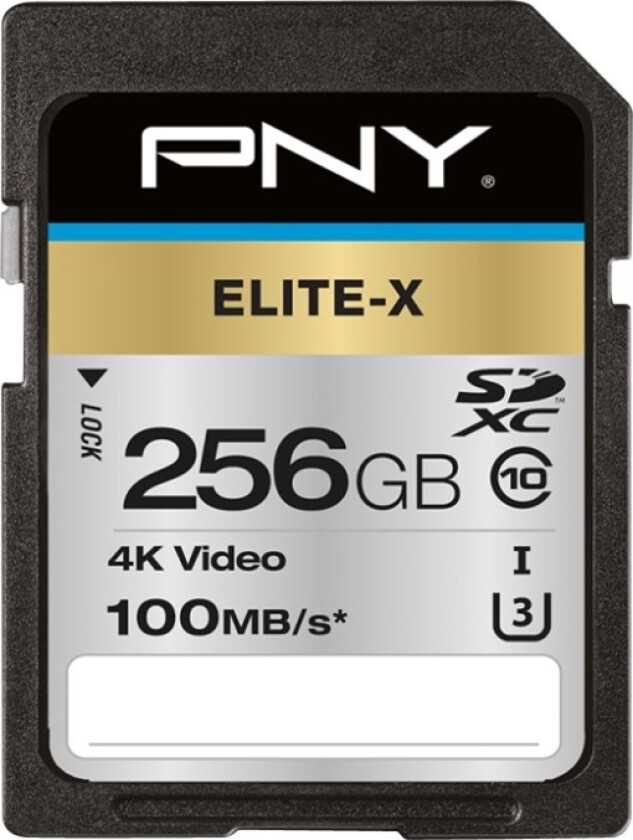 Pny Elite-X - Flashhukommelseskort - 256 Gb - Uhs-I U3 / Class10 - Sdxc Uhs-I