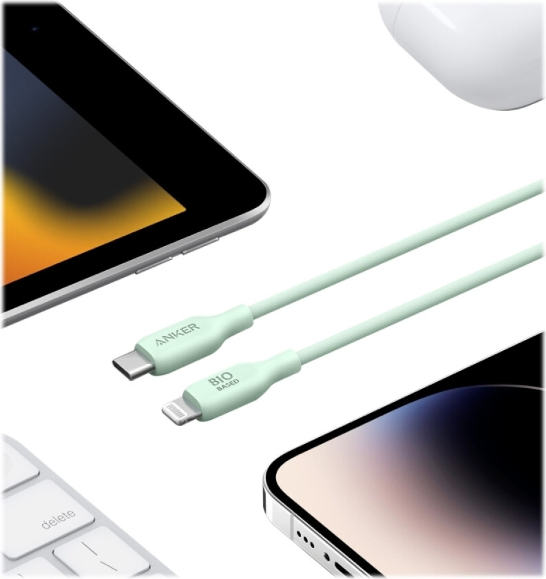 Anker 541 - Lightning-Kabel - 24 Pin Usb-C Hann Til Lightning Hann - 91.4 Cm - Grønn - Usb Power Delivery