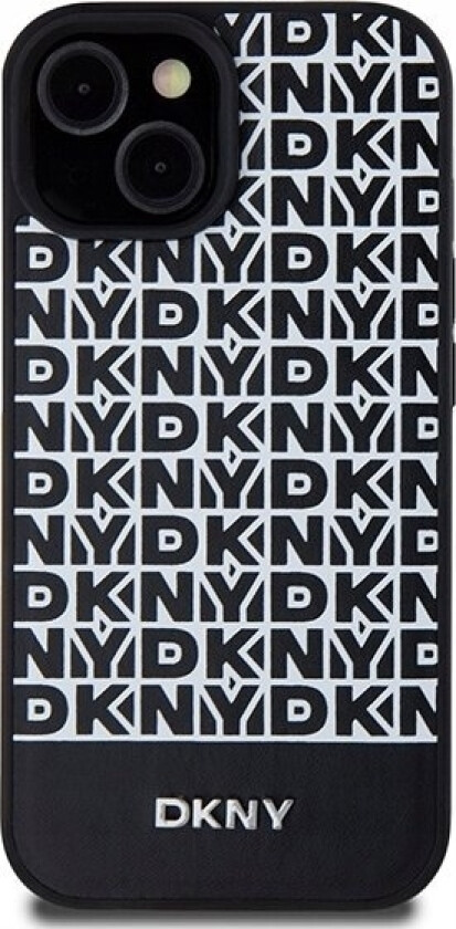 Dkny Dkny Dkhmp15spsospk Iphone 15 / 14 / 13 6.1" Czarny/Black Hardcase Leather Printed Pattern Metal Logo Magsafe