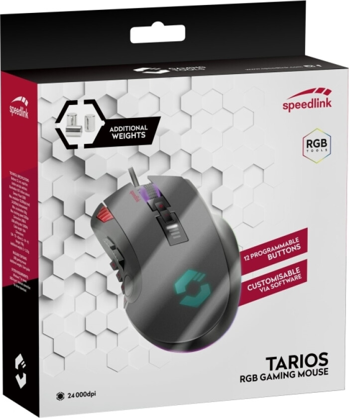 Speedlink Tarios Rgb Gaming - Mus - Optisk - 12 Knapper - Kablet - Usb - Svart
