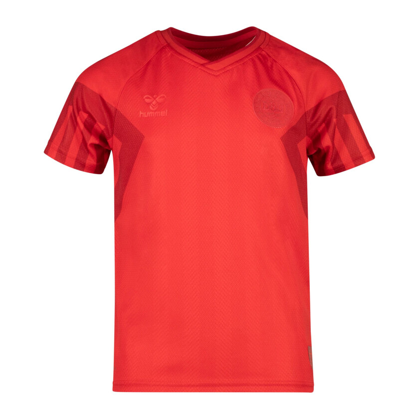 Denmark Home Jersey Ss Jr / Wc22, fotballdrakt junior Tango Red