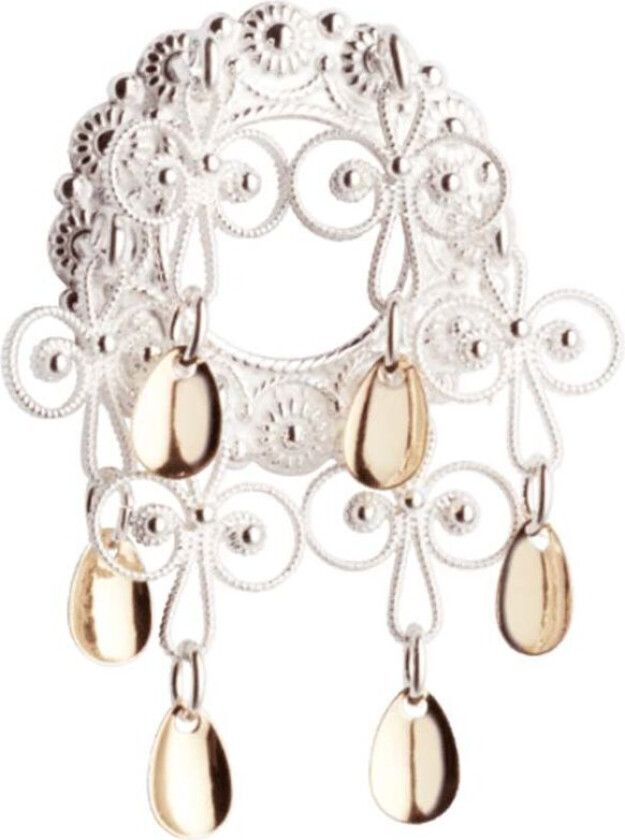 Barnesølje i 830 hvitt og forgylt sølv