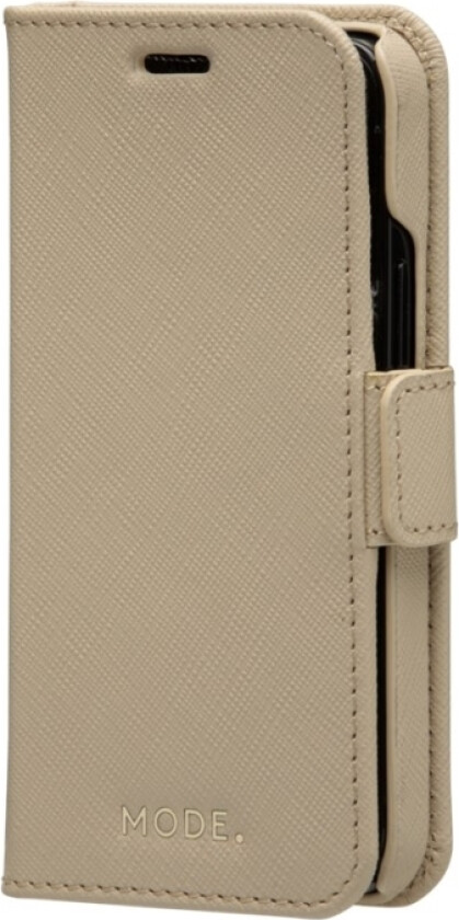 Mode. New York - Lommebok For Mobiltelefon - Helnarvs Saffiano-Lær - Sahara-Sand - For Apple Iphone 12 Mini