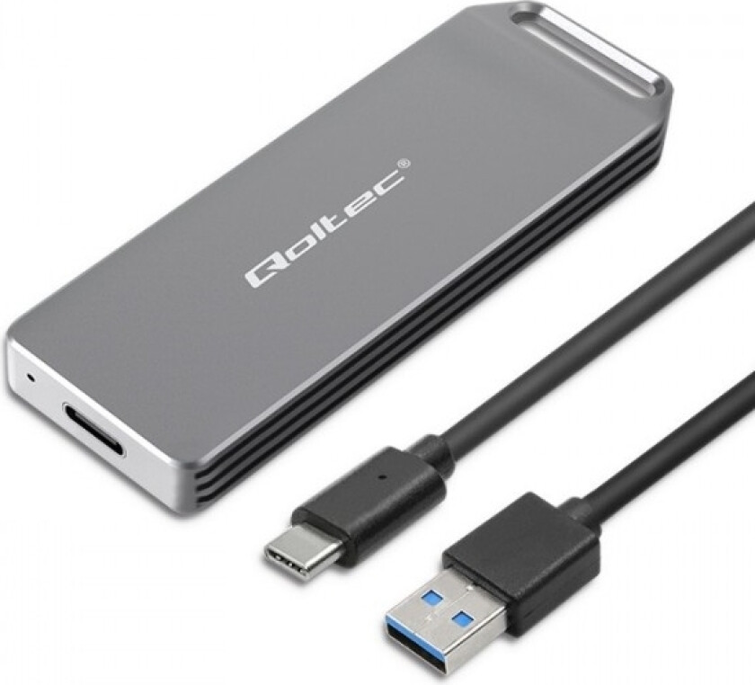 Mini Aluminiumshus | M.2 Ssd-Stasjonsplass | Nvme | Pcie | Usb 3.1 | Superhastighet 10Gb/S | 2Tb | Sølv