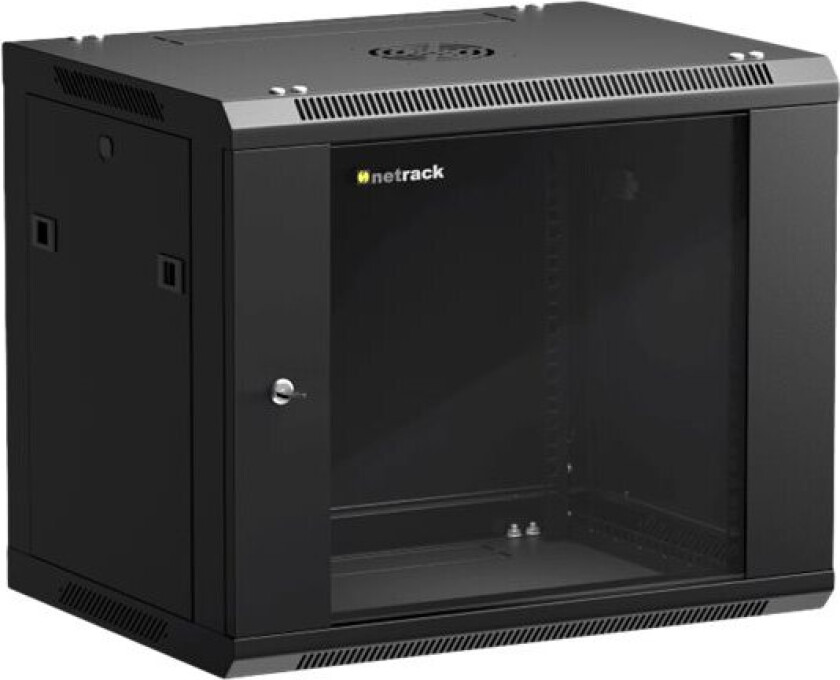 Netrack - Rack Skap - Veggmonterbar - Svart - 9U - 19"