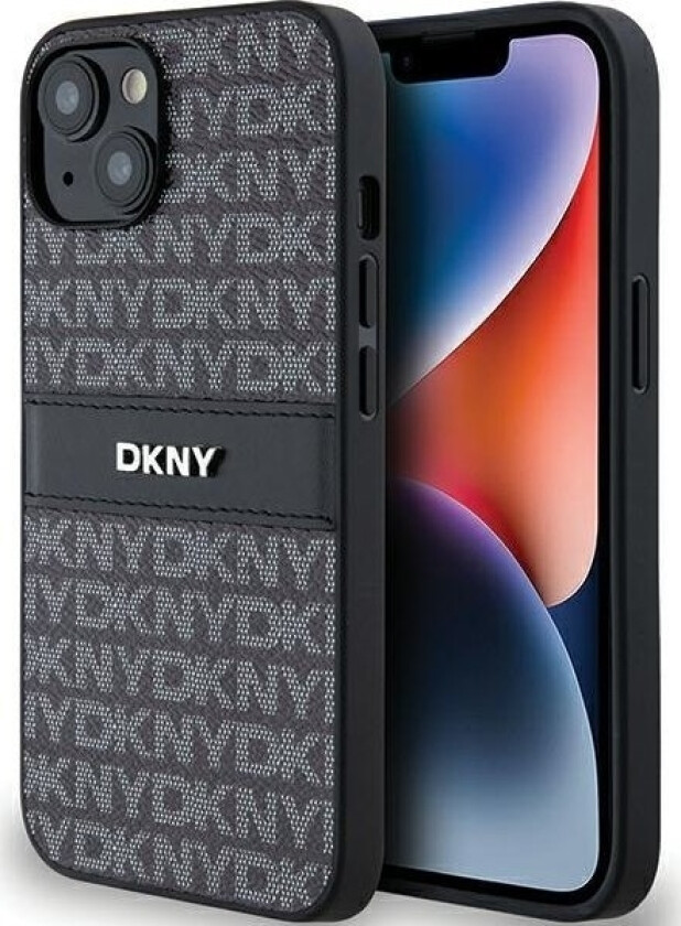 Dkny Dkny Dkhcp14sprthslk Iphone 14 / 15 / 13 6.1" Czarny/Black Hardcase Leather Mono Stripe & Metal Logo