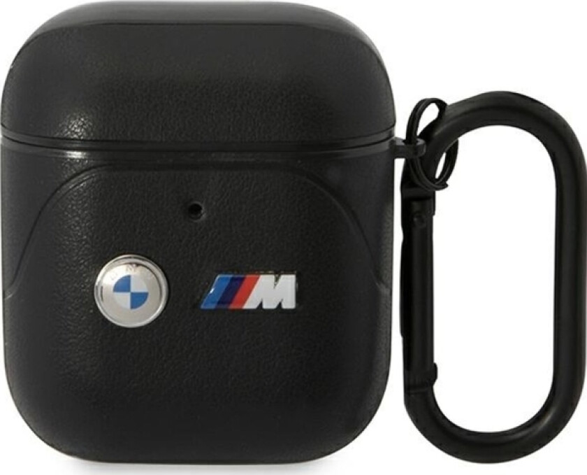 Veske Bmw Bma222pvtk Airpods 1/2 Deksel Svart/Svart Skinn Buet Linje