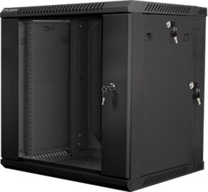 Lanberg - Rack Skap - Veggmonterbar - Svart, Ral 9004 - 12U - 19"