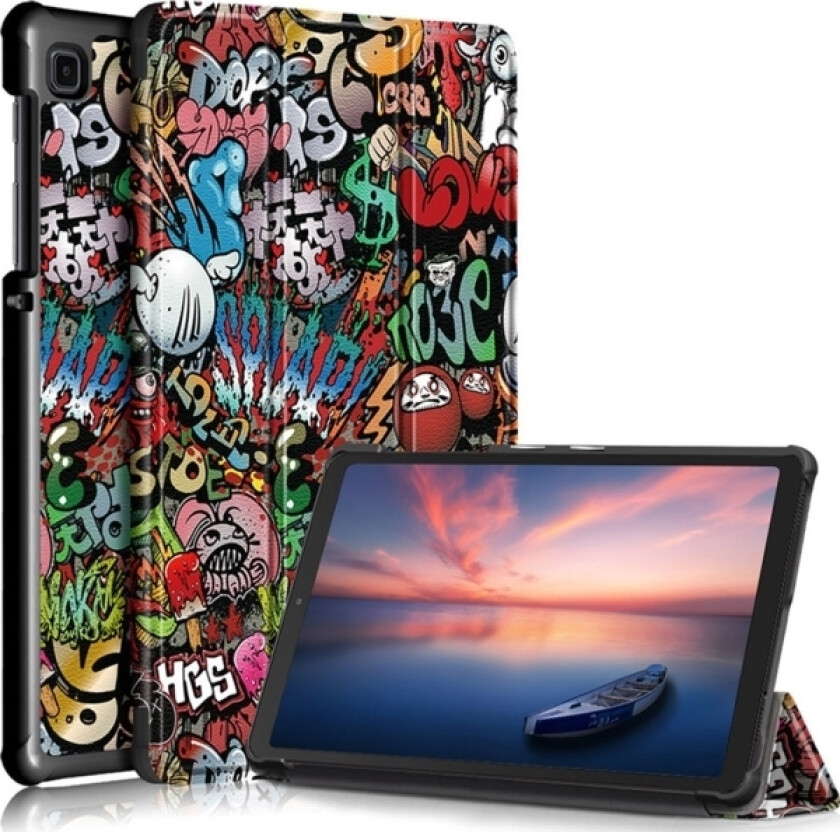 Nettbrettetui Grafisk Smart Deksel Til Samsung Galaxy Tab A7 Lite 8.7 T220/T225 (Graffiti) Universal