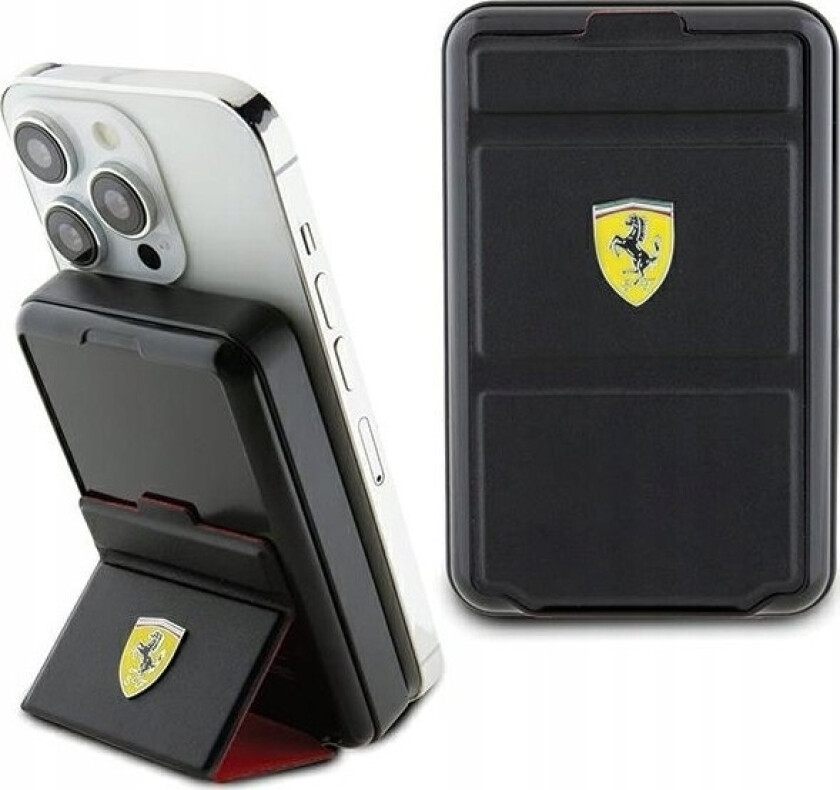 Powerbank Ferrari Ferrari Powerbank Wireless 15W Fepb10msplek 10000 Mah Med Stativfunksjon Svart/Svart Metalllogo Magsafe