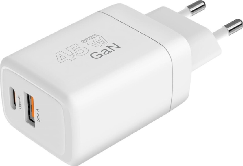Lader 45 W Gan Nettverkslader Med Power Delivery Og Quick Charge Funksjon