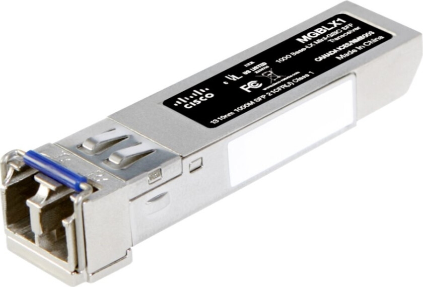 Small Business Mgblx1 - Sfp (Mini-Gbic) Transceivermodul - 1Gbe - 1000Base-Lx - Lc-Enkeltmodus - Opp Til 10 Km - 1310 Nm - For Business 110 Ser