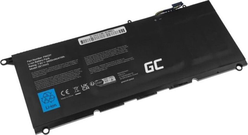 Green Cell - Batteri Til Bærbar Pc (Tilsvarer: Dell Pw23y) - Litiumpolymer - 4-Cellers - 5400 Mah - Svart