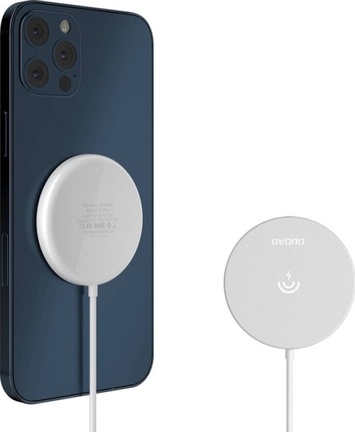 Lader  Qi 15W Trådløs Lader Hvit (A12pro)