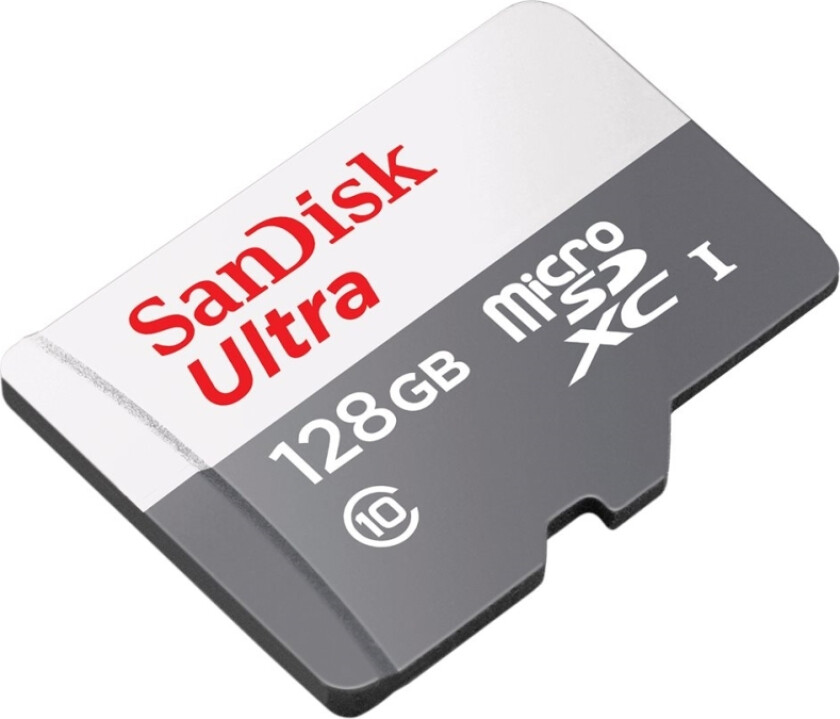 Sandisk Ultra - Flashminnekort (Microsdxc Til Sd-Adapter Inkludert) - 128 Gb - Uhs-I / Class10 - Microsdxc Uhs-I