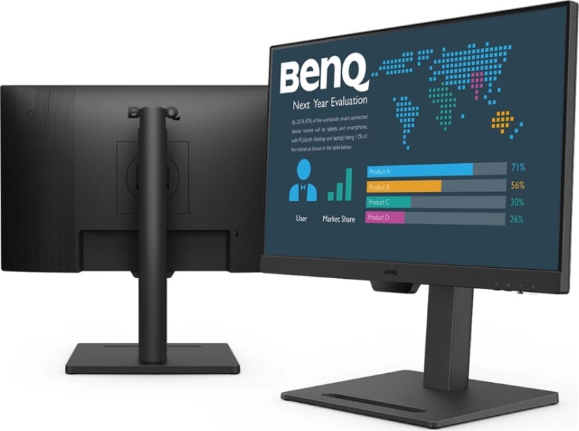 Benq Bl2490t - Forretning - Led-Skjerm - 23.8" - 1920 X 1080 Full Hd (1080P) @ 100 Hz - Ips - 250 Cd/M² - 1300:1 - 5 Ms - 2Xhdmi, Displayport - Høytt