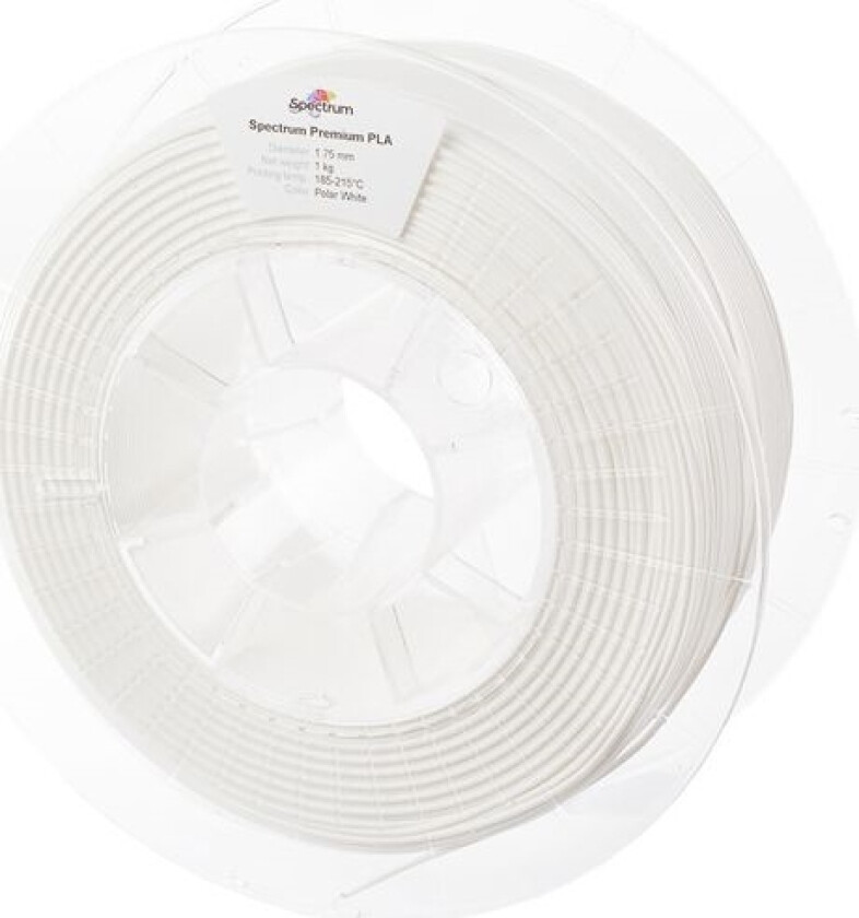 Spectrum 3D Filament Pla Premium 175Mm Polar Hvit Hvit 1Kg