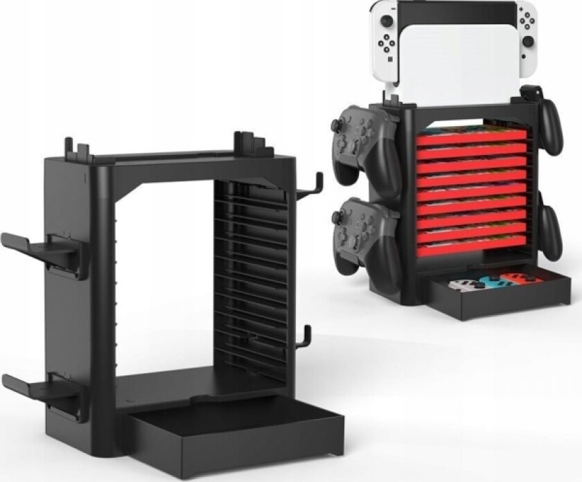 Jys Organizer Stand Stand For Konsoll, Pads, Tilbehør Og Spill Nintendo Switch / Switch Oled Ns153