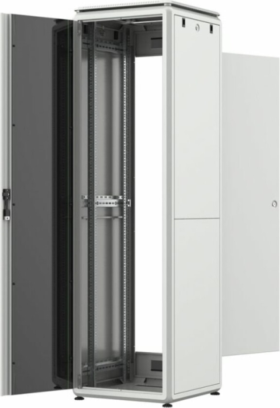 By Logon - Rack Skap - 600 X 600 Mm, Data Line - Free-Standing - Hvit, Ral 7035 - 42U - 19"