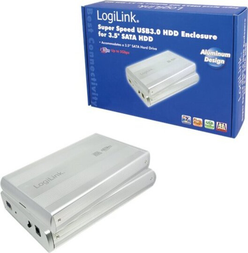 Logilink Super Speed Usb3.0 Hdd Enclosure For 3,5" Sata Hdd - Drevkabinett - 3.5" - Sata 3Gb/S - Usb 3.0