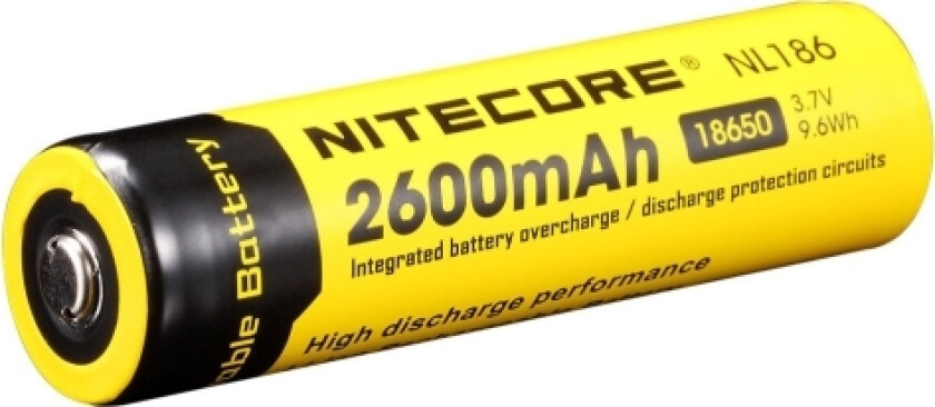 Nitecore Nl186, Oppladbart Batteri, 168A, Lithium-Ion (Li-Ion), 3,7 V, 1 Stykker, 2600 Mah