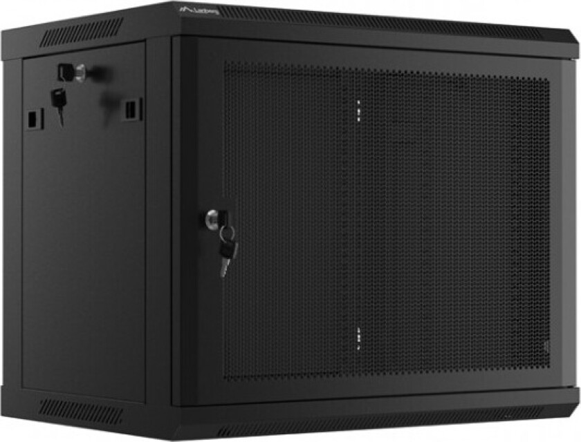 Hengestatt Installasjonsskap 19" 9U 600X450 Sort Perforert Dør Lanberg (Flat Pakke)