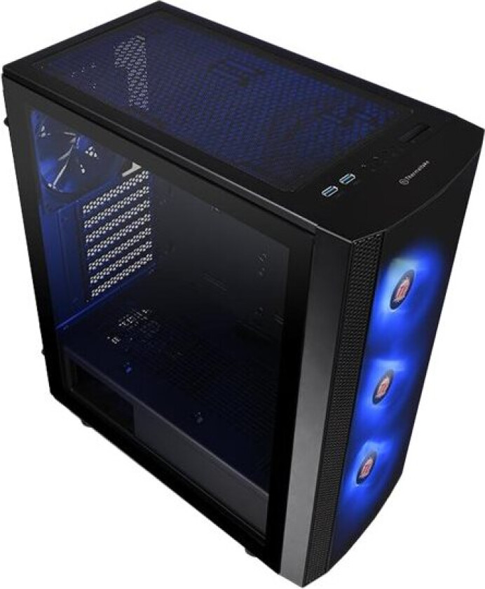 Versa J25 - Tempered Glass Rgb Edition - Tower - Atx - Sidepanel Med Vindu (Herdet Glass) - Ingen Strømforsyning (Ps/2) - Svart - Usb/Lyd