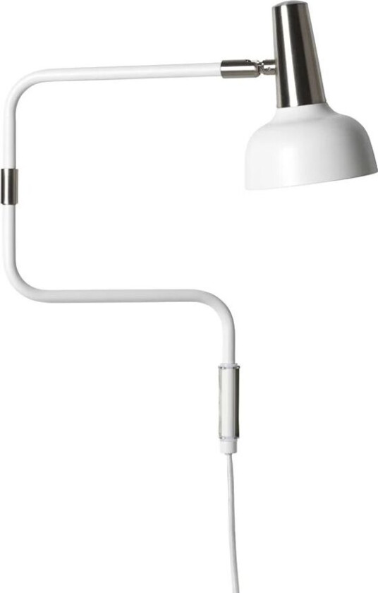 Ray vegglampe Hvit, nikkeldetaljer