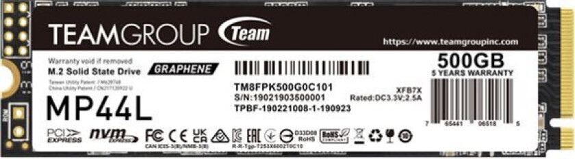 Mp44l - Ssd - 500 Gb - Intern - M.2 2280 - Pcie 4.0 X4 (Nvme)