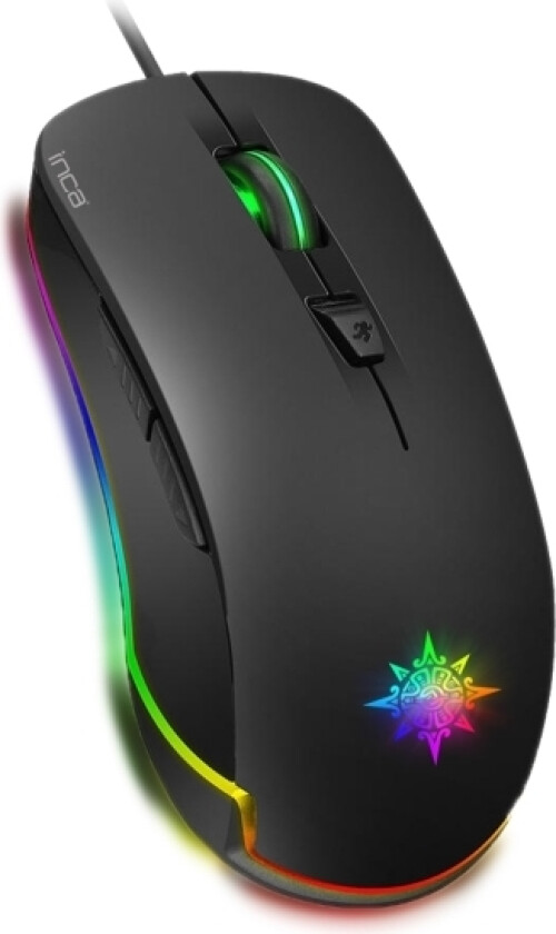 Img-327, Ambidekstriøs, Optisk, Usb Type-A, 4800 Dpi, Sort