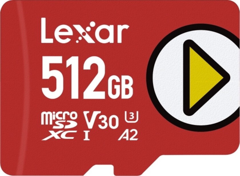 Lexar Play Microsdxc Uhs-I-Kort, 512 Gb, Microsdxc, Klasse 10, Uhs-I, 150 Mb/S, Klasse 3 (U3)