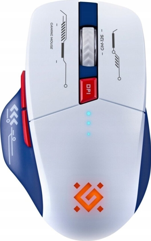 Mouse Tisa Gm-126 Trådløs Mus Optisk 1600Dpi 2,4 Ghz + Bluetooth Hvit Og Blå Rgb-Batteri 6 Spillknapper