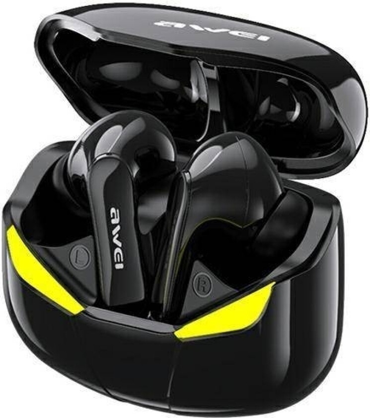 Earbuds Bluetooth 5.0 T35 Tws + Dokkingstasjon - For Spill - Svart (6954284004176)