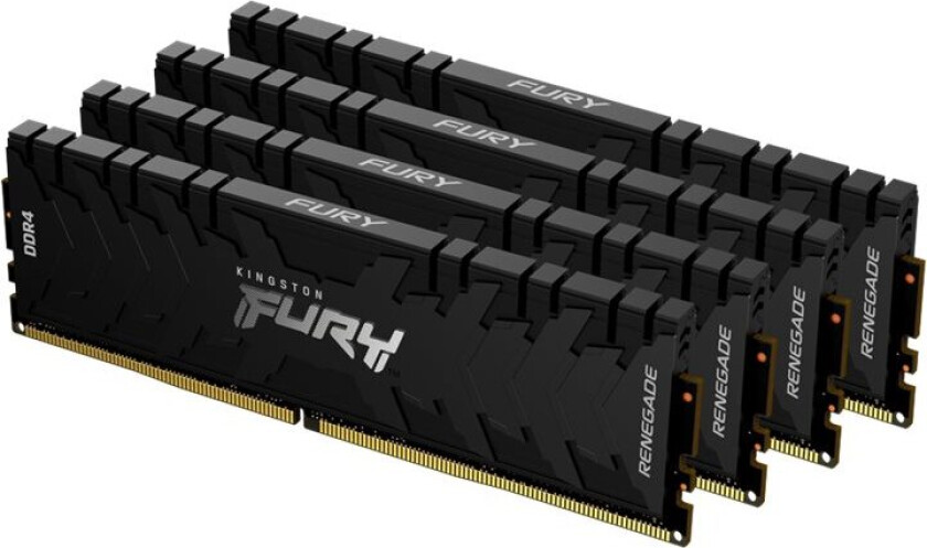 Kingston Fury Renegade - Ddr4 - Sett - 32 Gb: 4 X 8 Gb - Dimm 288-Pin - 2666 Mhz / Pc4-21300 - Cl13 - 1.35 V - Ikke-Bufret - Ikke-Ecc - Svart