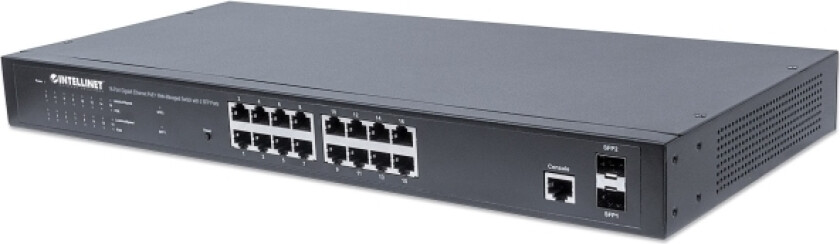 Intellinet 561198, Håndtert, L2+, Gigabit Ethernet (10/100/1000), Strøm Over Ethernet (Poe), Rack-Montering, 1U