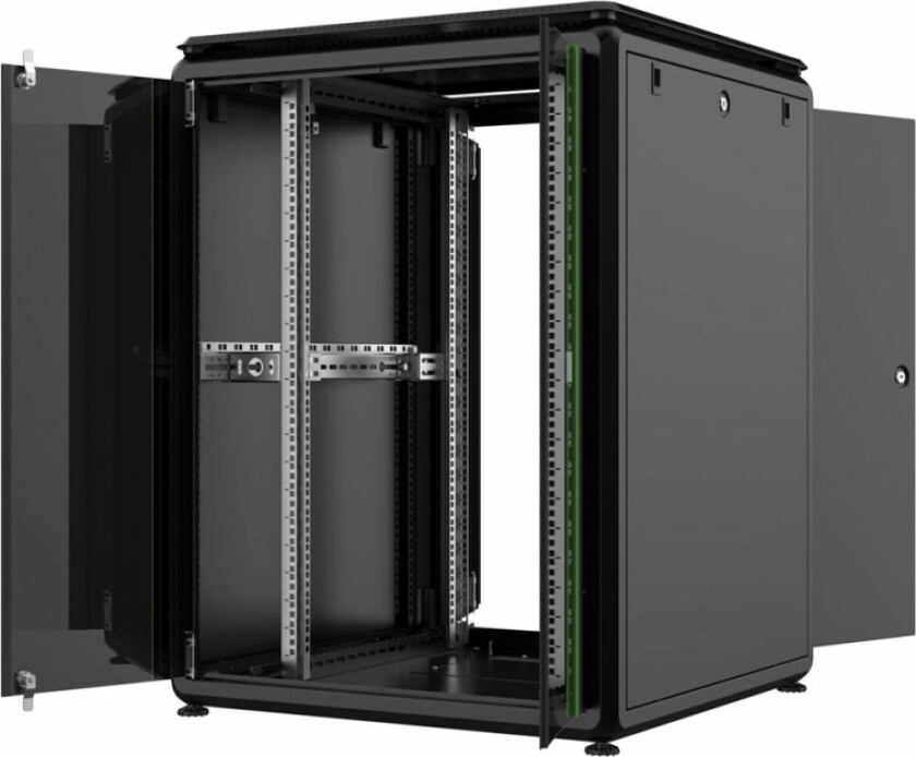By Logon - Rack Skap - 800 X 800 Mm, Data Line - Free-Standing - Svart, Ral 9005 - 20U - 19"