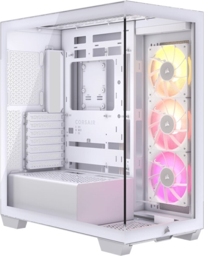 Corsair Icue Link 3500X Rgb - Mid Tower - Utvidet Atx (E-Atx) - Sidepanel Med Vindu (Herdet Glass) - Ingen Strømforsyning (Atx) - Hvit - Usb/Lyd
