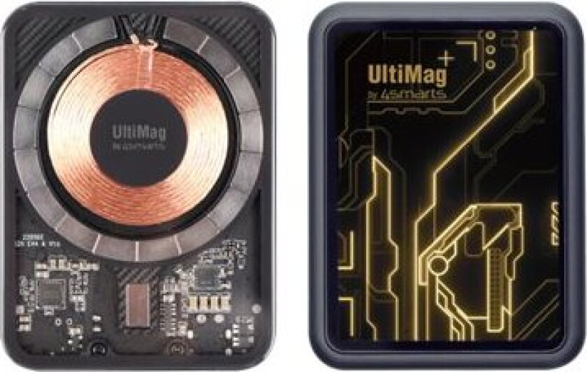 4Smarts Ultimag Lucid - Trådløs Nødlader - Pcb Design - Li-Pol - 5000 Mah - 18 Watt - 2.5 A - Pd, Qc 3.0, Afc - På Kabel: Usb-C - Svart