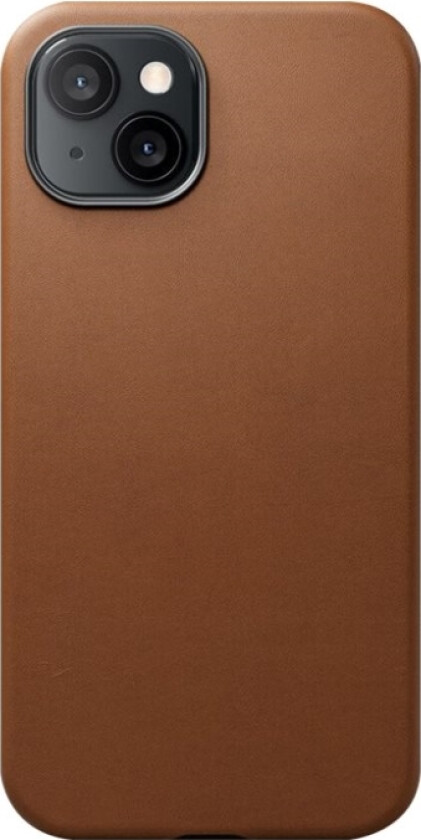 Journey - Baksidedeksel For Mobiltelefon - Helnarvet Lær - Gyllenbrun - For Apple Iphone 13