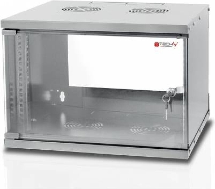 Techly I-Case El-1006G32, Veggmonterbar Hylle, 6U, 50 Kg, 11,7 Kg, Grå